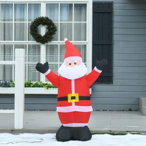 Alternative view of 4ft Inflatable Christmas Santa Claus Xmas Deco 1 LED Air Blown Yard Outdoor