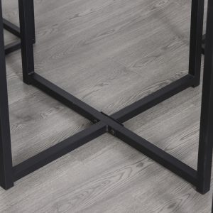 MDF Topped Steel 5-Piece Dining Set Dining Table with 4 Stools Black/Brown - Image 9