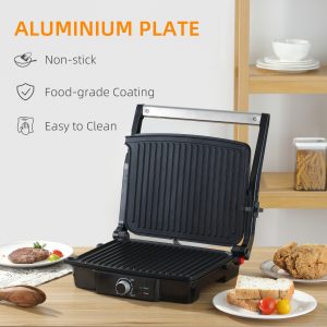 2000W Electric Non-stick Grill Flat Open, Drip Tray Sandwich Toaster Non-Stick - Image 7