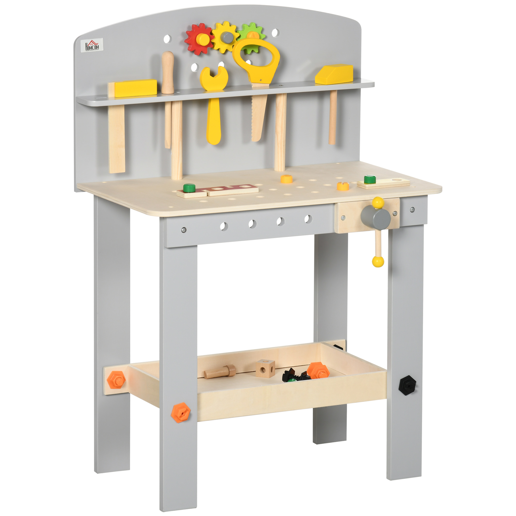 Kids Tool Bench, Wooden Workbench w/ 31 Pieces, for Ages 3-6 Years