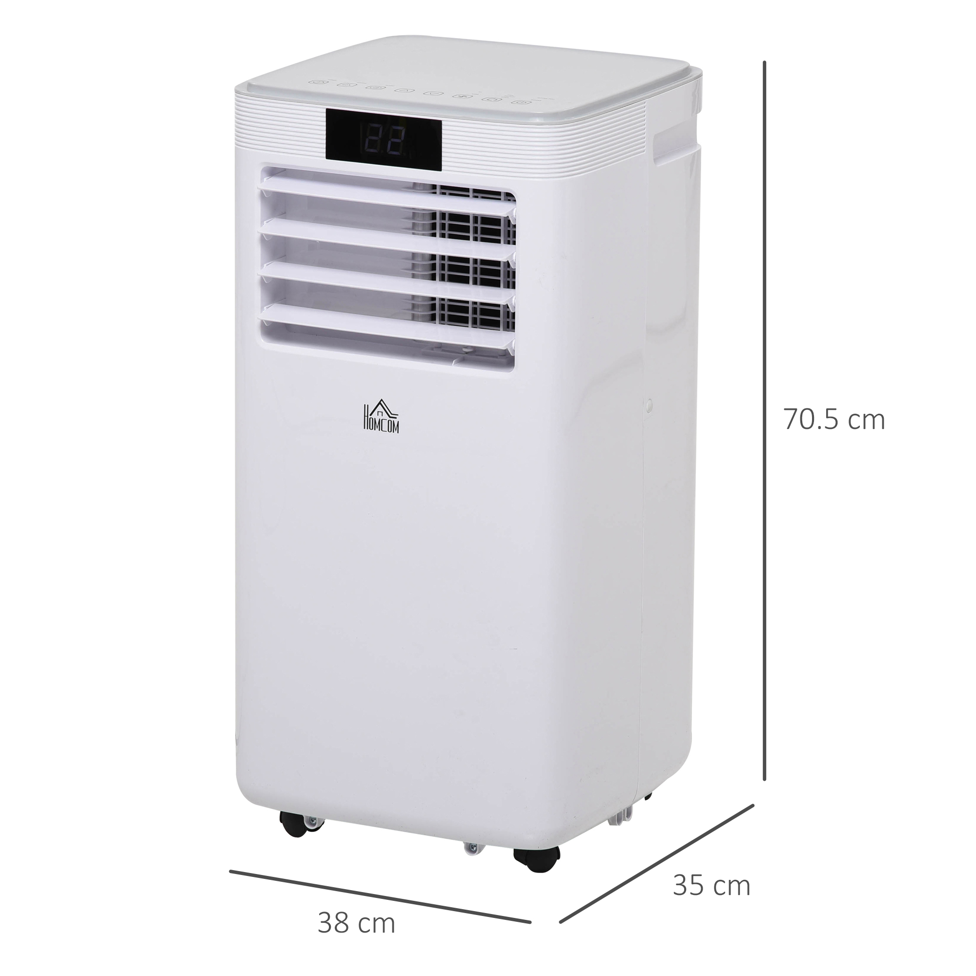 8000BTU Portable Air Conditioner 4 Modes LED Display Timer Home Office - Image 3