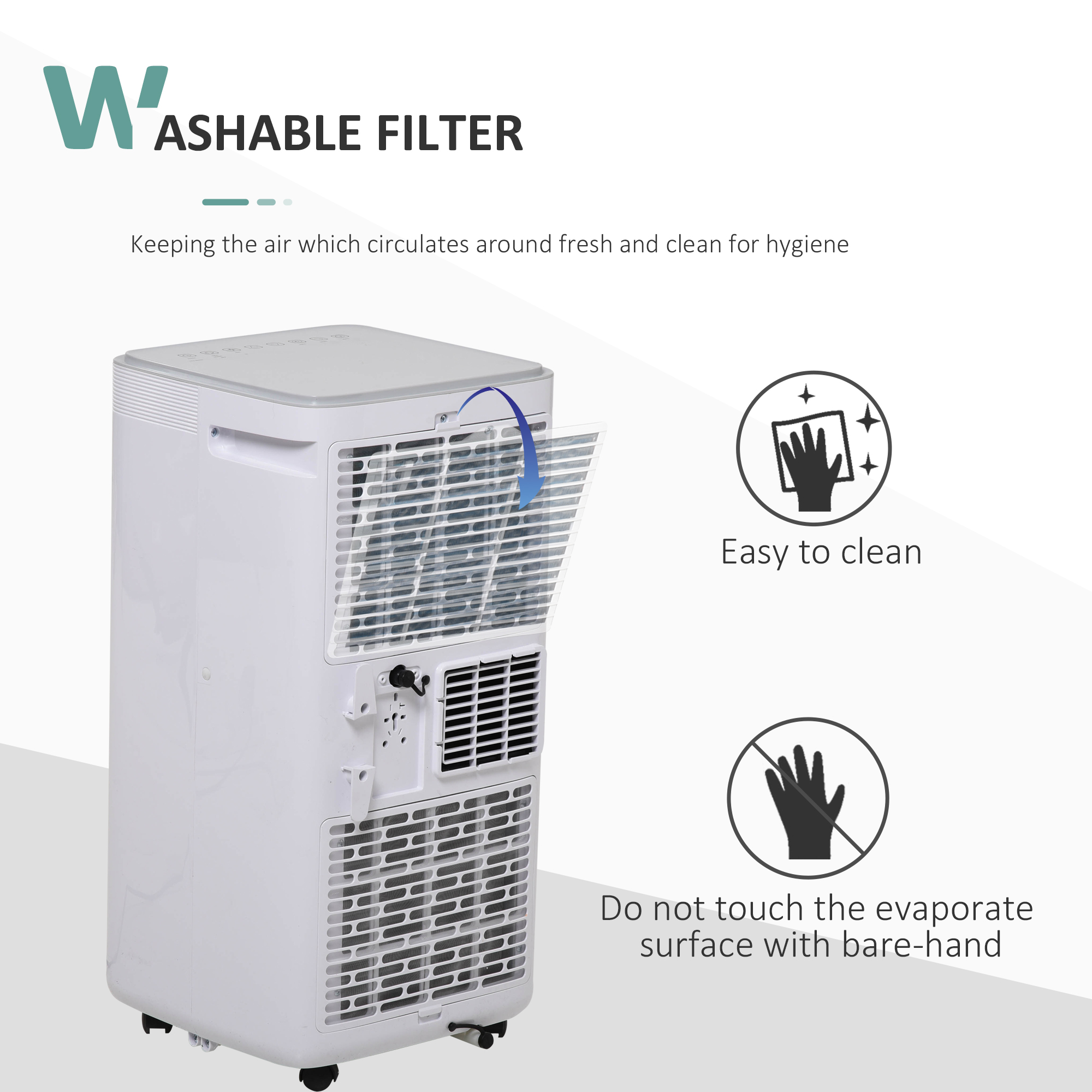 8000BTU Portable Air Conditioner 4 Modes LED Display Timer Home Office - Image 7