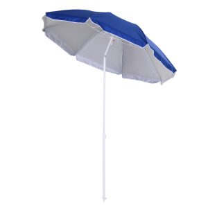 arc1.7m Outdoor Beach Umbrella Parosol Tilt Sun Shelter w/ Bag Blue Outsunny