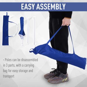 arc1.7m Outdoor Beach Umbrella Parosol Tilt Sun Shelter w/ Bag Blue Outsunny - Image 6