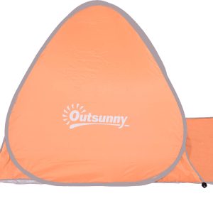 Beach Tent Instant Camping Pop up Tent Sun Shade Shelter, Orange - Image 7