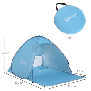 Beach Tent Instant Camping Pop up Tent Sun Shade Shelter, Blue - Image 3