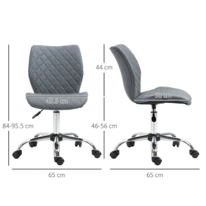 Ergonomic Mid Back Office Chair 360 Swivel Height Adjustable Home Office Grey - Image 3