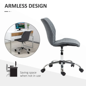 Ergonomic Mid Back Office Chair 360 Swivel Height Adjustable Home Office Grey - Image 5