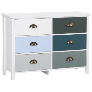 Chest of Drawers, 6 Drawer Storage Organizer Unit Bedroom Living Room