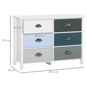 Chest of Drawers, 6 Drawer Storage Organizer Unit Bedroom Living Room - Image 3