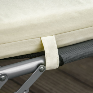 Set of 2 Lounger Cushions Deep Seat Patio Cushions with Ties White - Image 8
