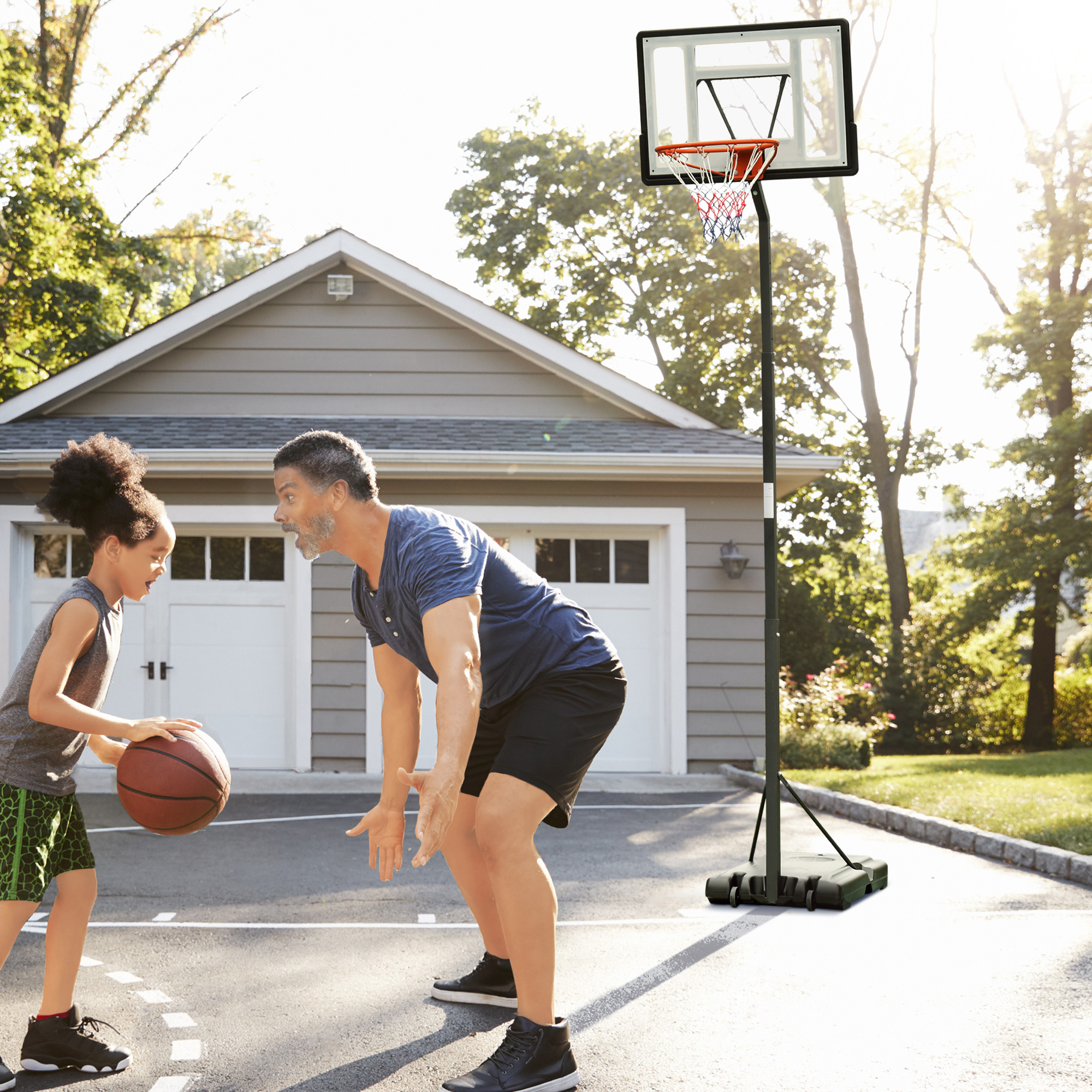 Basketball Hoop Freestanding 255-305cm Height Adjustable Stand Wheels - Image 2