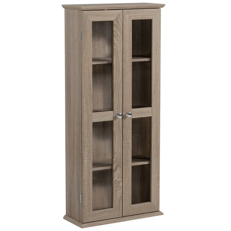 Media Cabinet Holds up to 100 CDs 4-Tier CD Storage Unit for Home Brown