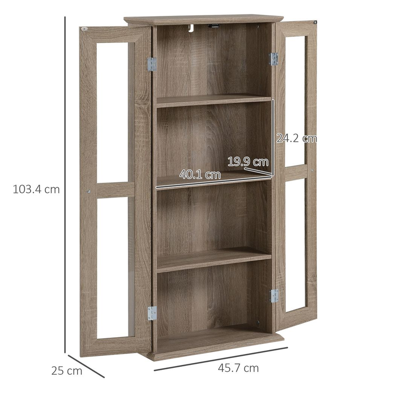 Media Cabinet Holds up to 100 CDs 4-Tier CD Storage Unit for Home Brown - Image 3