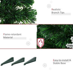 3FT Green Fibre Optic Artificial Christmas Tree LED Snowflakes Fireproofing - Image 5