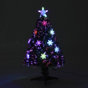 3FT Green Fibre Optic Artificial Christmas Tree LED Snowflakes Fireproofing - Image 7