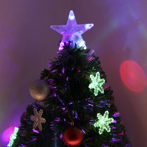 3FT Green Fibre Optic Artificial Christmas Tree LED Snowflakes Fireproofing - Image 8