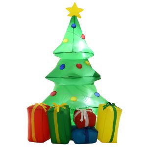5ft Inflatable Christmas Tree Xmas Air Blown LED Lawn Yard Outdoor Ornaments