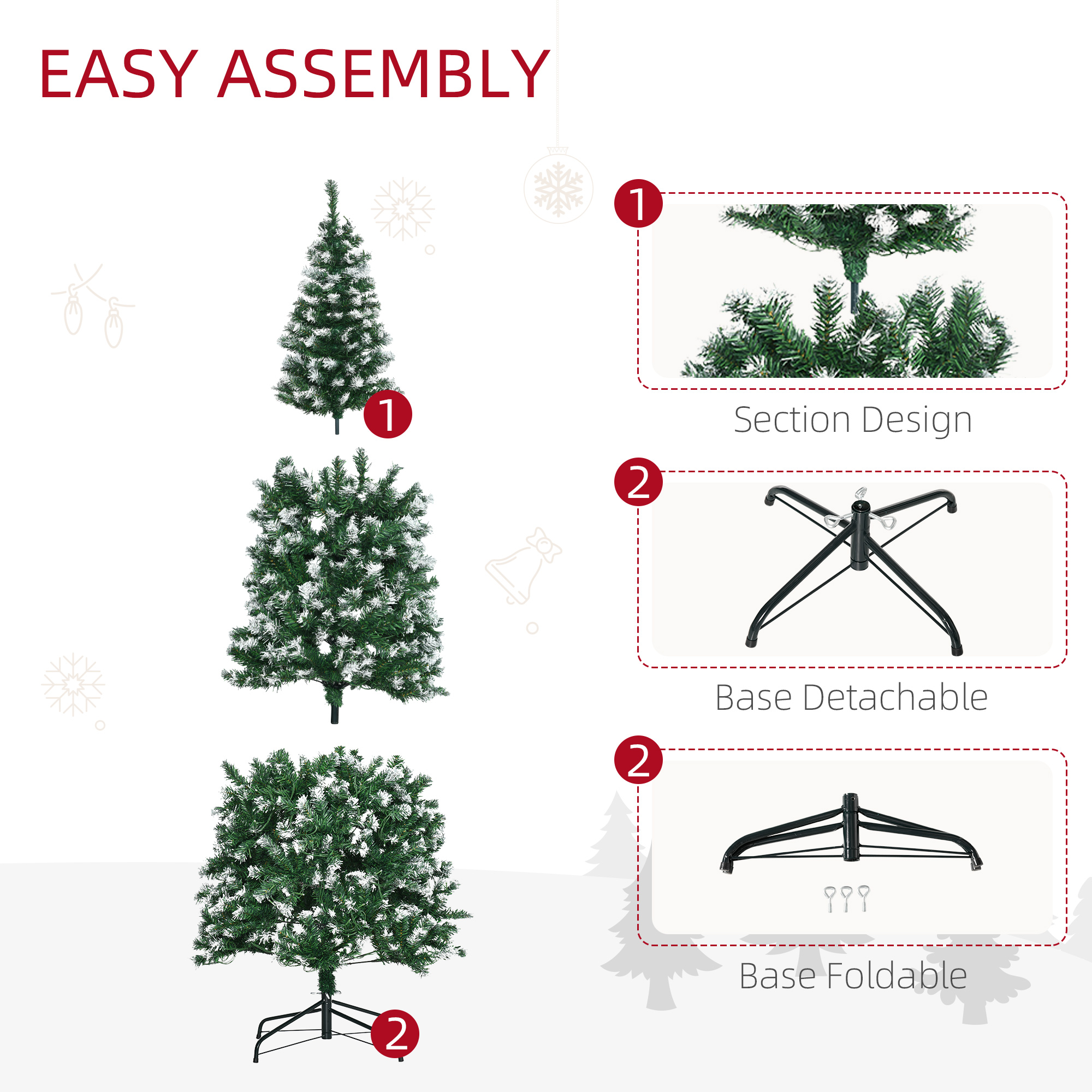 6FTPrelit Artificial Xmas Tree Holiday Decor w/ 300 Colourful LED Light - Image 6