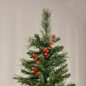 7ft Artificial Christmas Tree Holiday with Pencil Shape, Berries - Image 8