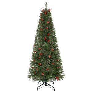5ft Artificial Christmas Tree Holiday with Pencil Shape, Berries