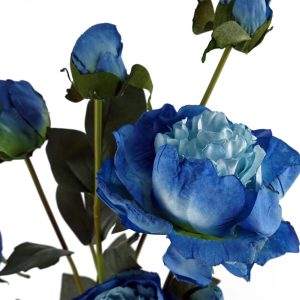 6 x 55cm Blue Peony Artificial Flower Stems - 24 flowers 18 buds - Image 6