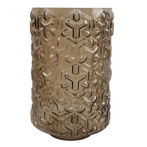Alternative view of 80cm Gold Palm and Peony Glass Vase