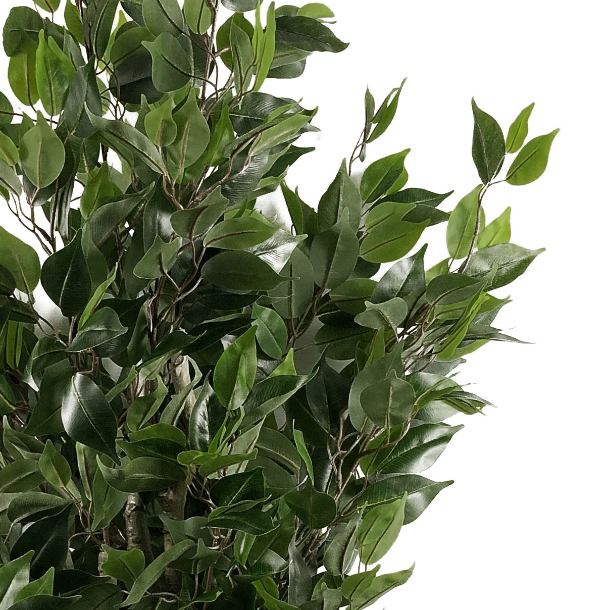 110cm Artificial Evergreen Twist Ficus Tree Copper Curve Planter - Image 4