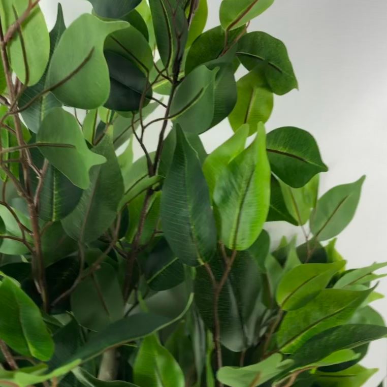110cm Artificial Evergreen Twist Ficus Tree Copper Curve Planter - Image 6