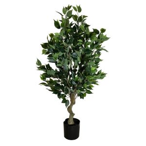 100cm Leaf Realistic Artificial Ficus Tree / Plant Bush Ficus Silver Curve Planter - Image 6