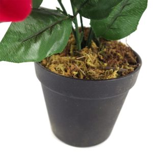 Alternative view of Artificial Christmas Xmas Red Poinsettia 40cm Copper Hammered Metal Planter