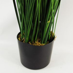 Alternative view of 130cm Artificial Onion Grass Plant with Gold Metal Planter