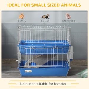 2-Tier Small Animal Cage for Rabbit Ferret Chinchilla w/ Accessories Ramp - Image 8