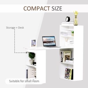Computer Desk, 120Lx55Dx120H cm-White - Image 5