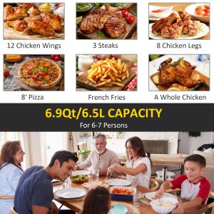 Air Fryer 1700W 6.5L with Digital Display Timer for Low Fat Cooking HOMCOM - Image 6