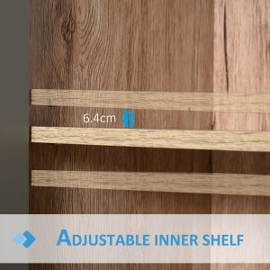60x60cm Under-Sink Storage Cabinet w/ Adjustable Shelf 2 Doors Cabinet - Image 4