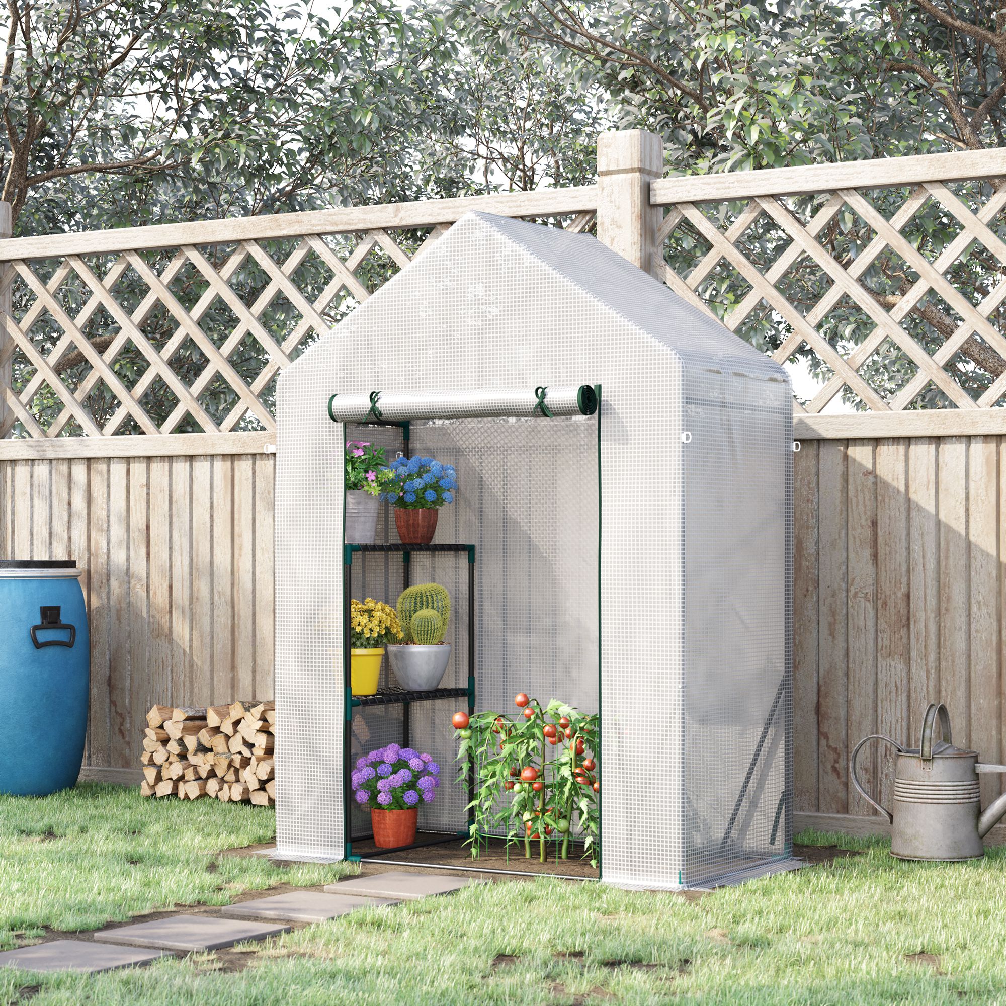 Greenhouse for Outdoor, Portable Gardening Plant Grow House w/ Shelf Outsunny - Image 2