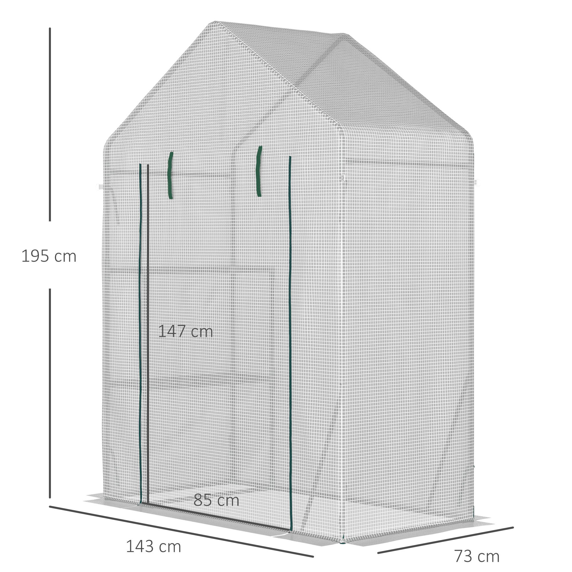 Greenhouse for Outdoor, Portable Gardening Plant Grow House w/ Shelf Outsunny - Image 3