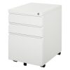 Mobile Vertical File Cabinet Lockable Metal Cabinet with 3 Drawers Vinsetto