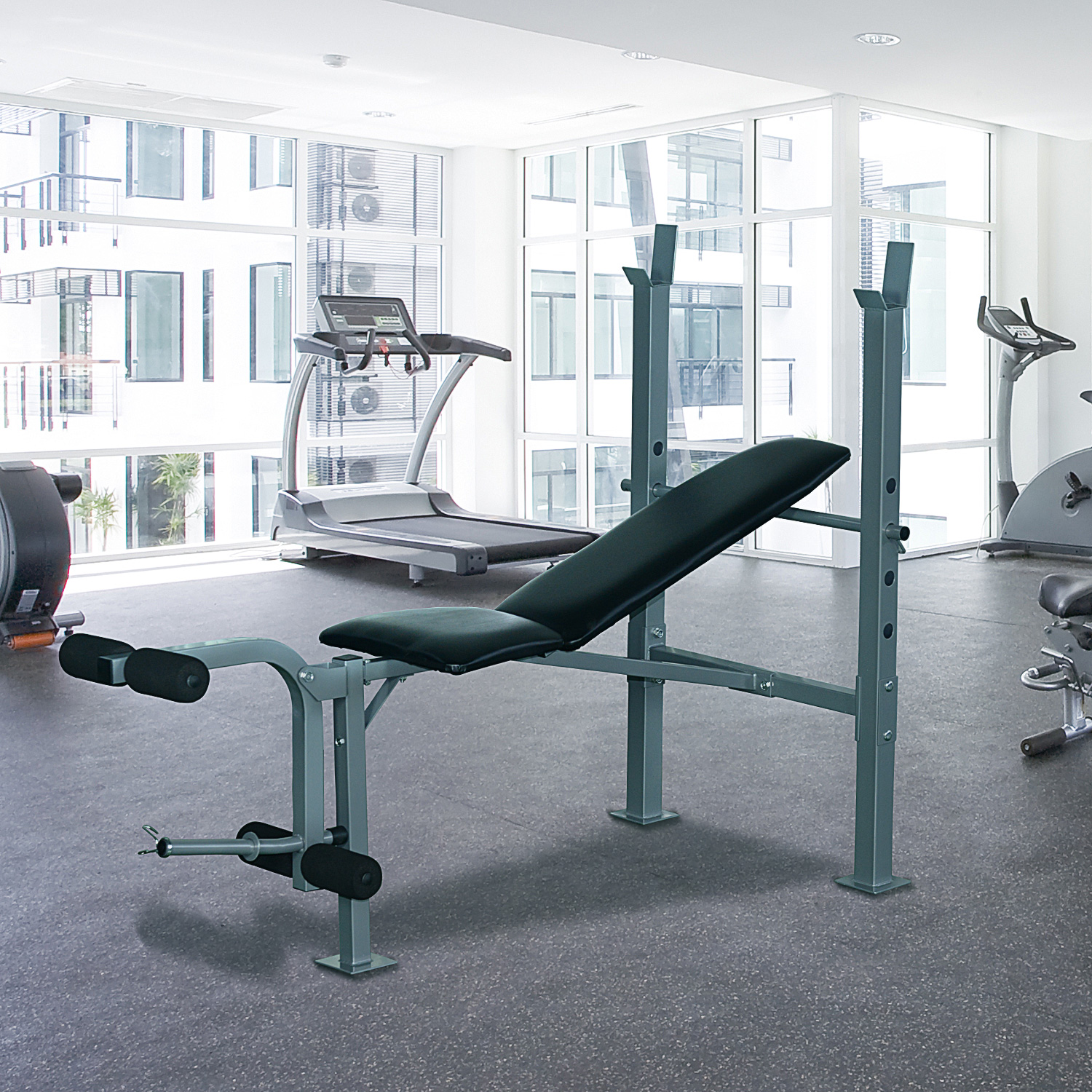Adjustable Multi Gym Weight Bench Barbell Stand Chest Leg Abs Training HOMCOM - Image 2