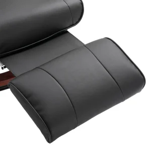 Ergonomic Recliner Sofa Chair PU Leather Armchair Lounger with Footrest, Black - Image 8