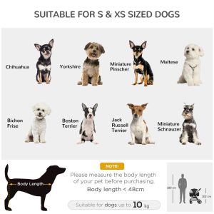 PawHut One-Click Foldable Pet Stroller w/ Storage Basket, for Small Pets - Image 4