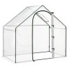 Outsunny Portable Walk-in PVC Greenhouse w/ Zipped Door for Flowers Plant