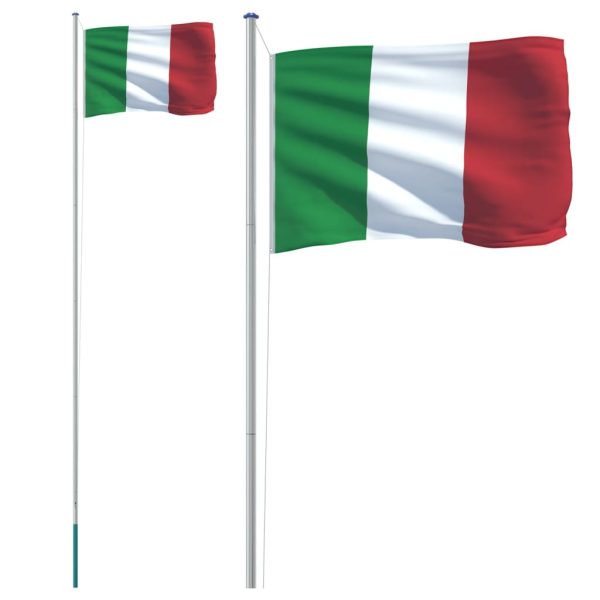 Italy Flag and Pole 6.23 m Aluminium - Image 2
