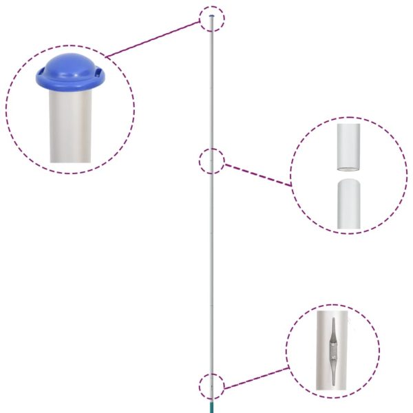 Italy Flag and Pole 6.23 m Aluminium - Image 5