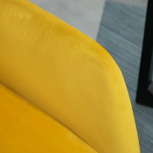 Modern Accent Chair Velvet-Feel Upholstered Lounge Armchair Metal Base Yellow - Image 8