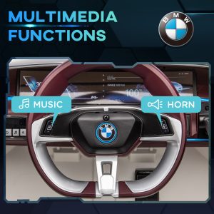 BMW i4 Licensed 12V Kids Electric Ride-On w/ Portable Battery - White - Image 6