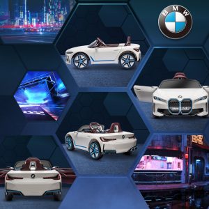 BMW i4 Licensed 12V Kids Electric Ride-On w/ Portable Battery - White - Image 8