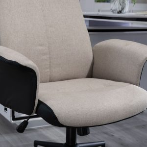 Vinsetto High-Back Office Chair Computer Desk Chair with Tilt Function Beige - Image 9