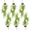 6 x 100cm Artificial Hanging Maidenhair Fern Plant Light Green